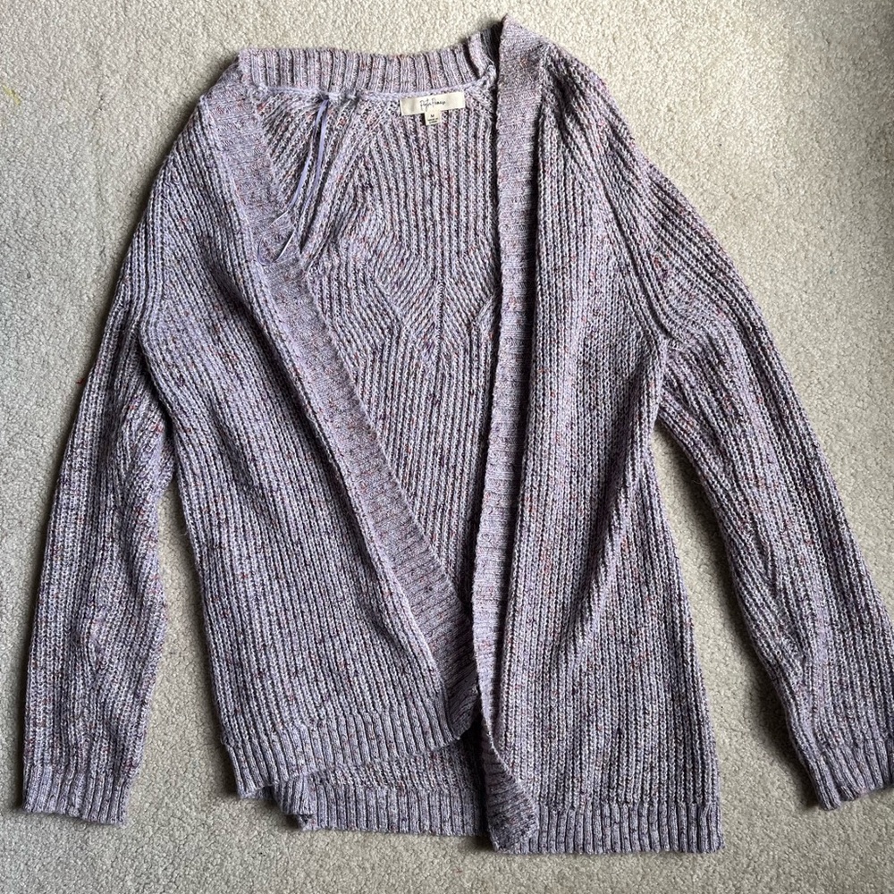 Women's Purple Open-Front Sweater